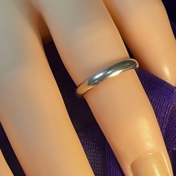 Wedding Band Ring Sterling Mexico Art Vintage 5mm - Picture 1 of 6